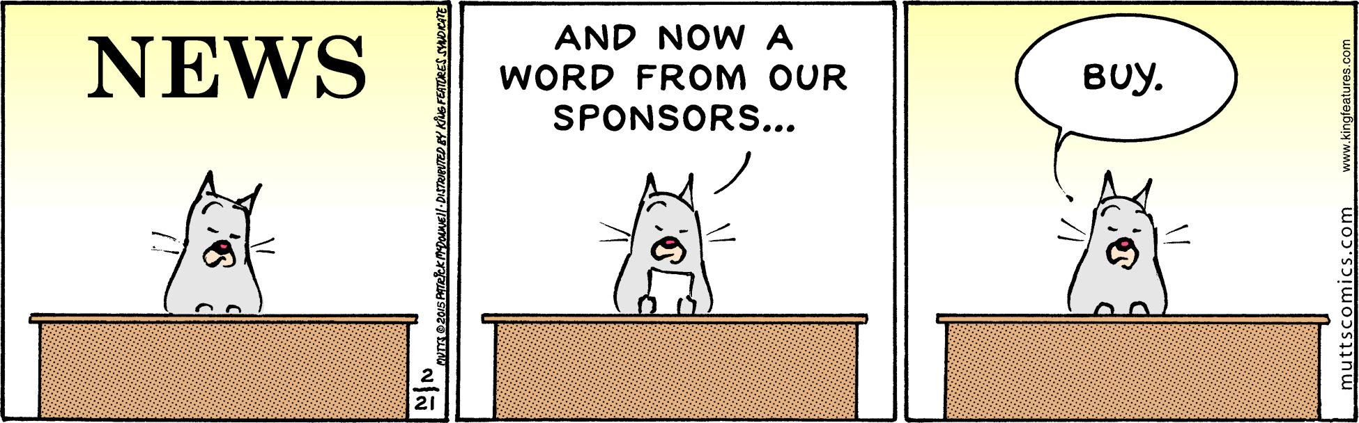 Poster OCR: AND NOWA NEWS WORD FROM OUR BUY. SPONSORS... AND NOWA NEWS WORD FROM OUR BUY. SPONSORS...