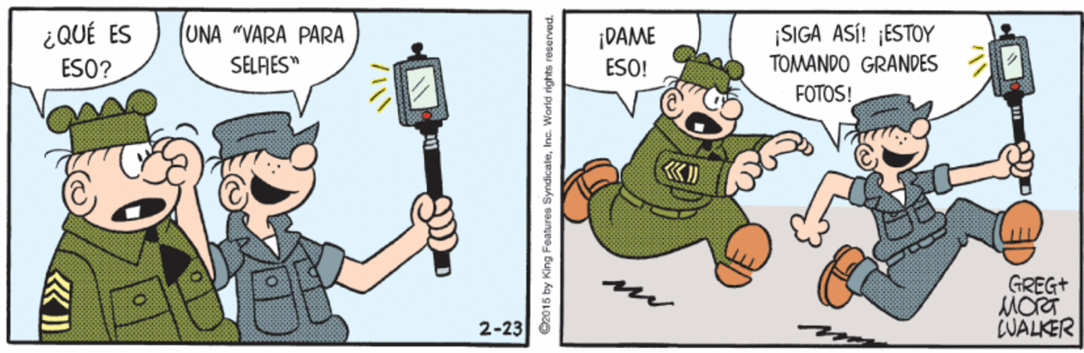 Happy OCR: ¡SIGA ASÍ! ¡ESTOY ¿QUÉ ES ESO? UNA "VARA PARA SELAES" ¡DAME ESO! TOMANDO GRANDES FOTOS! «I GREG+ MORT CUALKER 2-23 015 by King Features SyndicaleIna. World rights reserved. ¡SIGA ASÍ! ¡ESTOY ¿QUÉ ES ESO? UNA "VARA PARA SELAES" ¡DAME ESO! TOMANDO GRANDES FOTOS! «I GREG+ MORT CUALKER 2-23 015 by King Features SyndicaleIna. World rights reserved.