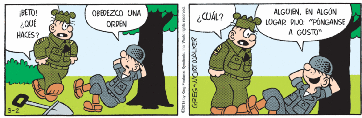 Sharing OCR: ¡BETO! ¿QUÉ HACES? ALGUJENEN ALGÚN LUGAR DIJO: "PÓNGANSE A GUSTO" OBEDEZCO UNA ¿CUÁL? ORDEN 3-2 ©2015 by King Features Šyndicateinc. World rights reserved. GREG+MOT WALKER ¡BETO! ¿QUÉ HACES? ALGUJENEN ALGÚN LUGAR DIJO: "PÓNGANSE A GUSTO" OBEDEZCO UNA ¿CUÁL? ORDEN 3-2 ©2015 by King Features Šyndicateinc. World rights reserved. GREG+MOT WALKER