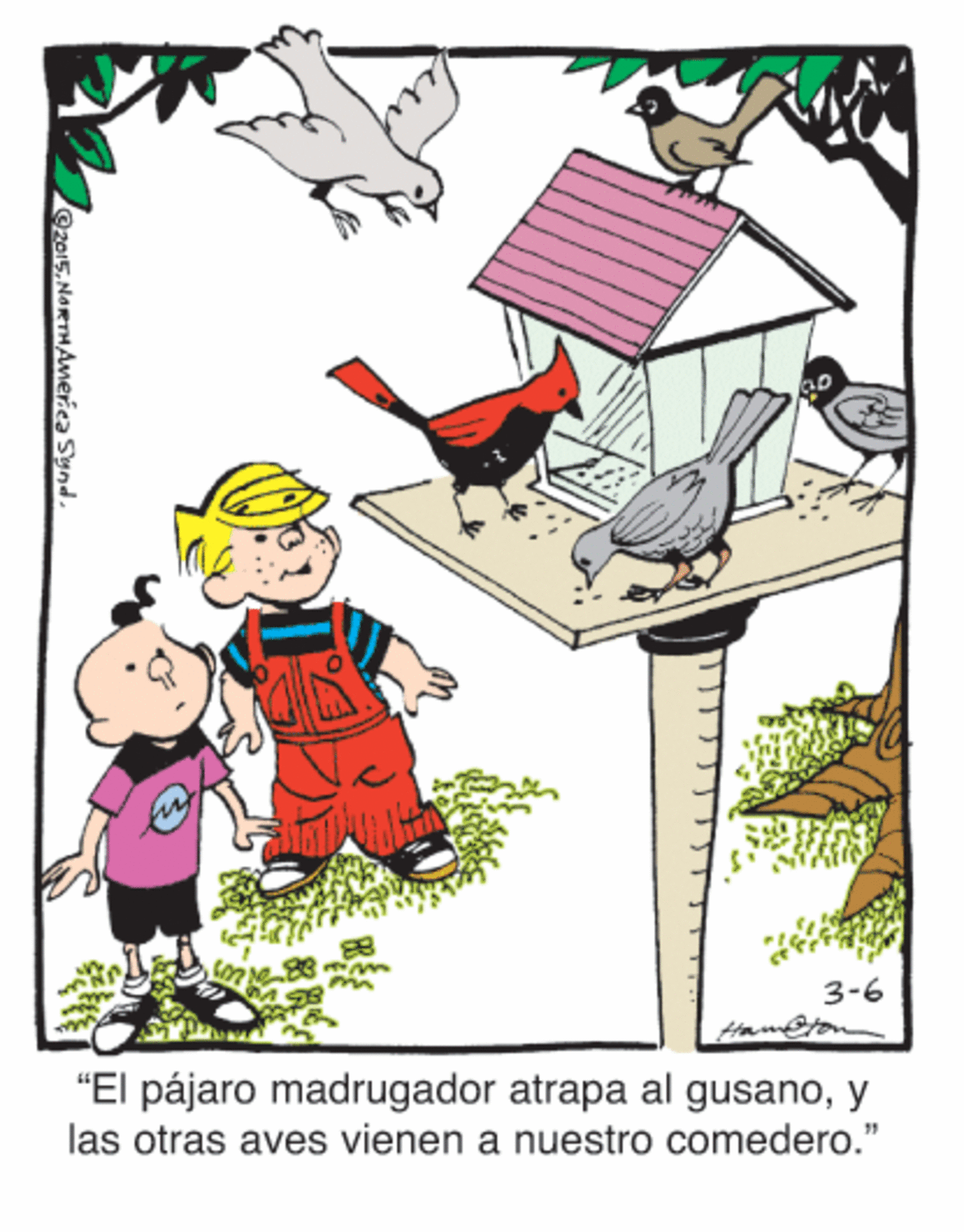 Font OCR: 3-6 Hame "El pájaro madrugador atrapa al gusanoy las otras aves vienen a nuestro comedero." O2015NaRTHAmer.ea Synd. 3-6 Hame "El pájaro madrugador atrapa al gusanoy las otras aves vienen a nuestro comedero." O2015NaRTHAmer.ea Synd.