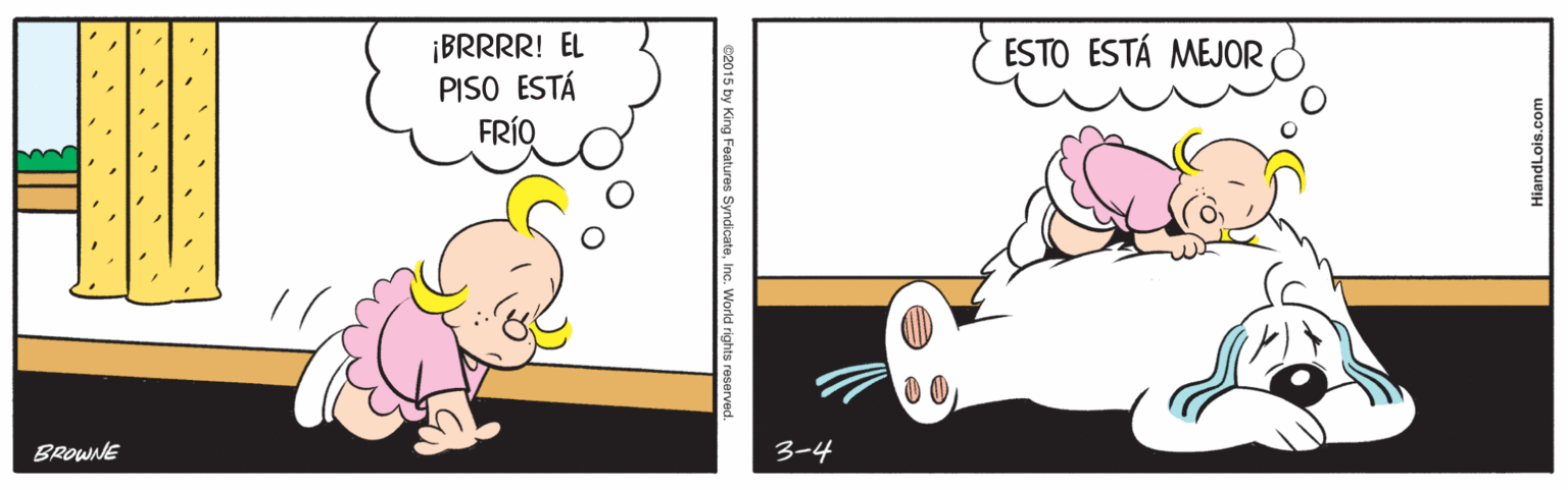 Line OCR: ¡BRRRR! EL PISO ESTÁ FRÍQ ESTO ESTÁ MEJOR BROWNE 3-4 HiandLois.com ¡BRRRR! EL PISO ESTÁ FRÍQ ESTO ESTÁ MEJOR BROWNE 3-4 HiandLois.com