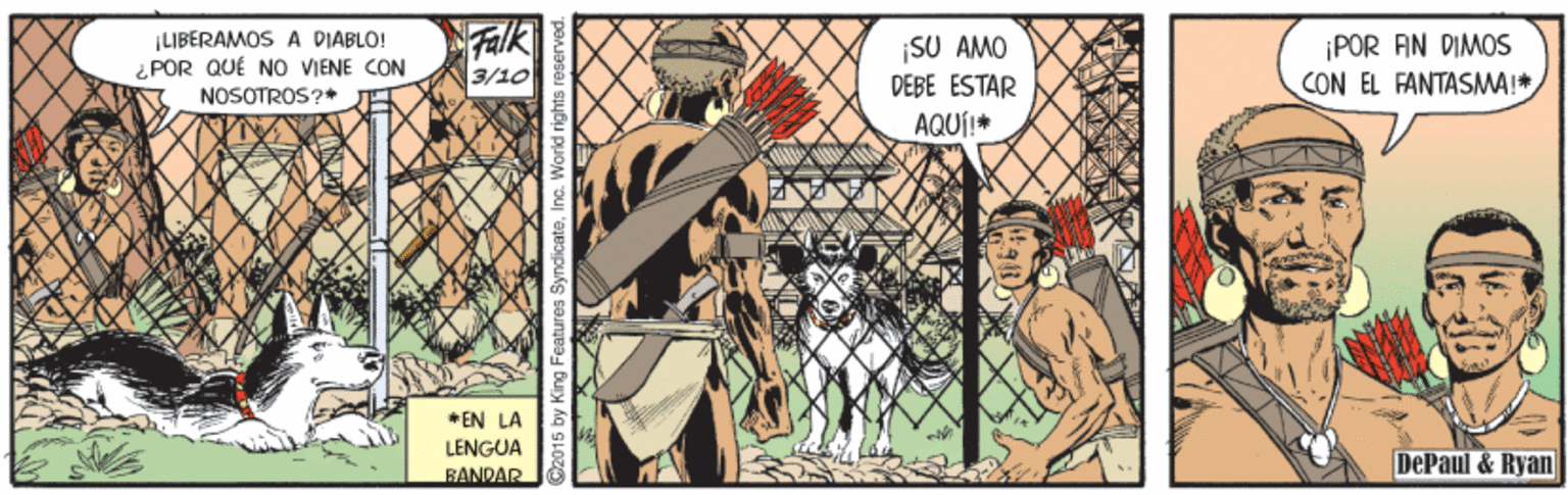 Illustration OCR: Falk 3/10 LIBERAMOS A DIABLO! ¡SU AMO POR AIN DIMOS CON EL FANTASMA!* ¿ POR QUÉ NO VIENE CON DEBE ESTAR NOSOTROS?* AQUÍ!* *EN LA LENGUA BANDAR DePaul & Ryan Falk 3/10 LIBERAMOS A DIABLO! ¡SU AMO POR AIN DIMOS CON EL FANTASMA!* ¿ POR QUÉ NO VIENE CON DEBE ESTAR NOSOTROS?* AQUÍ!* *EN LA LENGUA BANDAR DePaul & Ryan