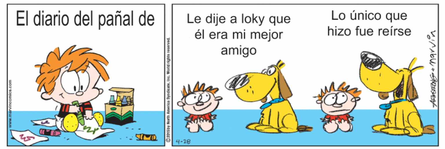 Rectangle OCR: El diario del pañal de Lo único que Le dije a loky que él era mi mejor amigo hizo fue reírse 4-28 2015 by North America Synd El diario del pañal de Lo único que Le dije a loky que él era mi mejor amigo hizo fue reírse 4-28 2015 by North America Synd