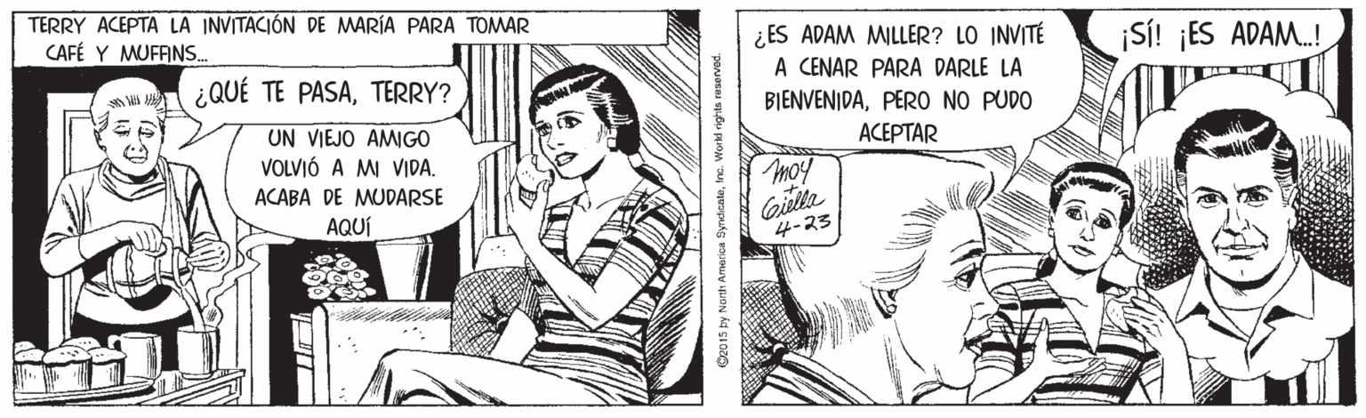 Gesture OCR: TERRY ACEPTA LA INVITACIÓN DE MARÍA PARA TOMAR CAFÉ Y MUFANS. ¿ES ADAM MILLER? LO INVITÉ ¡SÍ! ¡ES ADAM.! A CENAR PARA DARLE LA ¿QUÉ TE PASATERRY? BIENVENIDAPER0 NO PUDO UN VIEJO AMIGO VOLVIÓ A MI VIDA. ACEPTAR moy ACABA DE MUDARSE Gilla 4-23 AQUÍ TERRY ACEPTA LA INVITACIÓN DE MARÍA PARA TOMAR CAFÉ Y MUFANS. ¿ES ADAM MILLER? LO INVITÉ ¡SÍ! ¡ES ADAM.! A CENAR PARA DARLE LA ¿QUÉ TE PASATERRY? BIENVENIDAPER0 NO PUDO UN VIEJO AMIGO VOLVIÓ A MI VIDA. ACEPTAR moy ACABA DE MUDARSE Gilla 4-23 AQUÍ