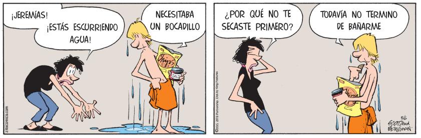 Parallel OCR: ¿POR QUÉ NO TE SECASTE PRIMERO? ¡JEREMIAS! NECESITABA TODAVÍA NO TERMINO ESTÁS ESCURRIENDO UN BOCADILLO DE BANARME AGUA! 5/6 ¿POR QUÉ NO TE SECASTE PRIMERO? ¡JEREMIAS! NECESITABA TODAVÍA NO TERMINO ESTÁS ESCURRIENDO UN BOCADILLO DE BANARME AGUA! 5/6