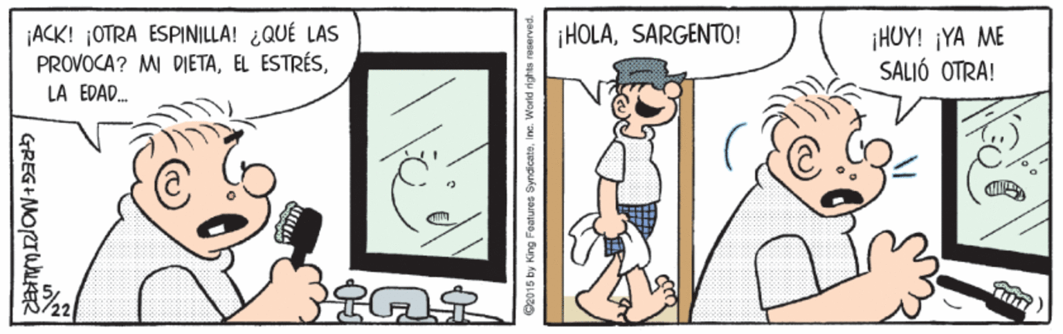 Happy OCR: ¡ACK! ¡OTRA ESPINILLA! ¿QUÉ LAS PROVOCA? MI DIETALA EDAD. ¡HUY! ¡YA ME SALIÓ OTRA! ¡HOLASARGENTO! GREG+MOrrWLKER ¡ACK! ¡OTRA ESPINILLA! ¿QUÉ LAS PROVOCA? MI DIETAEL ESTRÉSLA EDAD. ¡HUY! ¡YA ME SALIÓ OTRA! ¡HOLASARGENTO! GREG+MOrrWLKER