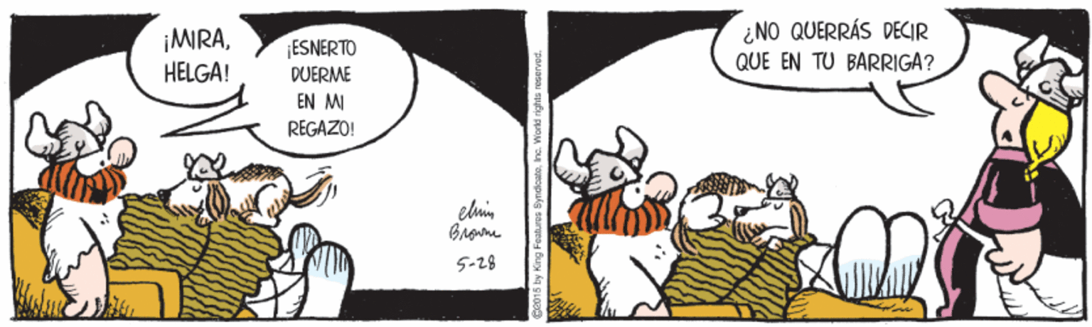 Line OCR: ¡MIRAHELGA! ESNERTO DUERME EN MI ¿NO QUERRÁS DECIR QUE EN TU BARRIGA? REGAZO! elmin 5-28 ¡MIRAHELGA! ESNERTO DUERME EN MI ¿NO QUERRÁS DECIR QUE EN TU BARRIGA? REGAZO! elmin 5-28