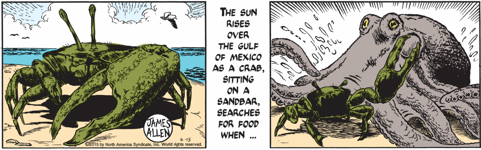 Plant OCR: THE SUN RISES OVER THE GULF OF MEXICO AS A CRABSITTING ON A SANDBARSEARCHES FOR FOOD WHEN JAMES ALLEN 6 -15 C2015 by North America SyndicateInc. World rights reserved. ??? THE SUN RISES OVER THE GULF OF MEXICO AS A CRABSITTING ON A SANDBARSEARCHES FOR FOOD WHEN JAMES ALLEN 6 -15 C2015 by North America SyndicateInc. World rights reserved. ?? ?