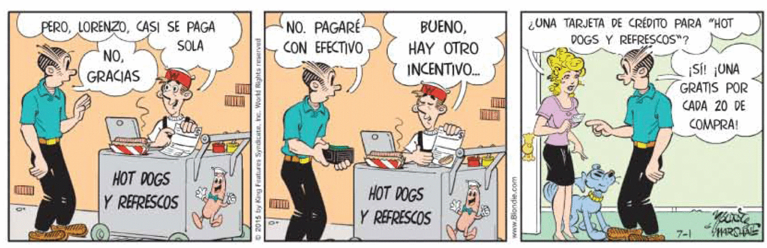 Conversation OCR: NO. PAGARÉ CON EFECTIVO ¿UNA TARJETA DE CRÉDITO PARA "HOT DOGS Y REFRESCOS"? PEROCASI SE PAGA BUENOSOLA NOGRACIAS HAY OTRO INCENTIVO. SÍ! ¡UNA GRATIS POR CADA 20 DE COMPRA! HOT DOGS Y REFRESCOS HOT DOGS Y REFRESCOS 7-1 NO. PAGARÉ CON EFECTIVO ¿UNA TARJETA DE CRÉDITO PARA "HOT DOGS Y REFRESCOS"? PEROCASI SE PAGA BUENOSOLA NOGRACIAS HAY OTRO INCENTIVO. SÍ! ¡UNA GRATIS POR CADA 20 DE COMPRA! HOT DOGS Y REFRESCOS HOT DOGS Y REFRESCOS 7-1