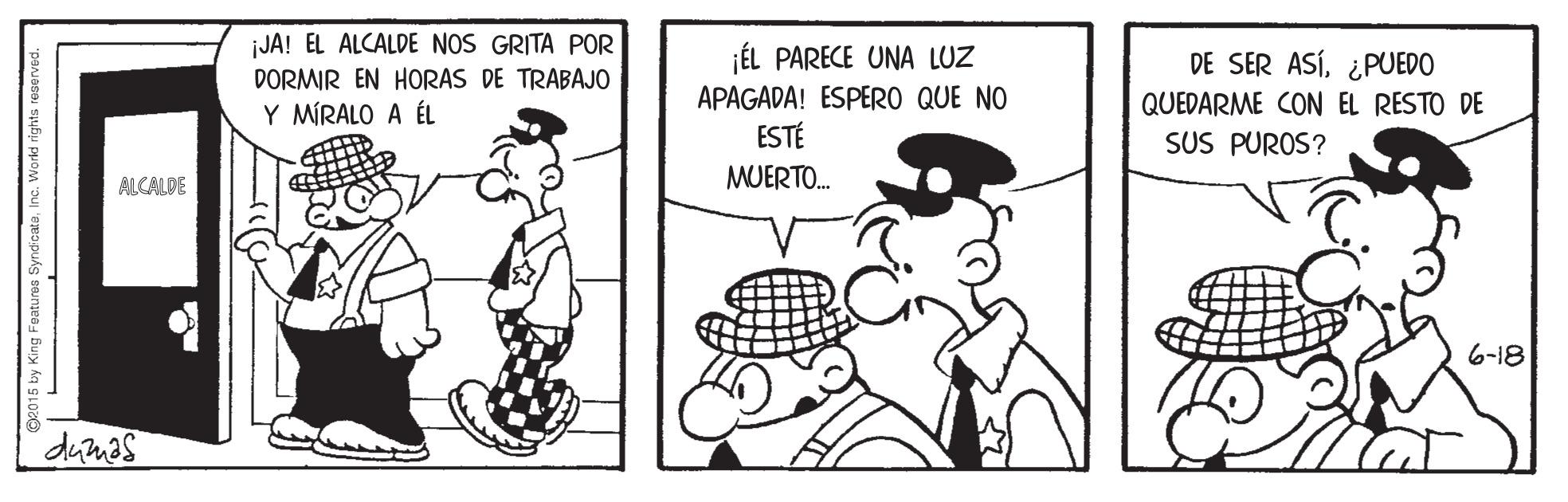 Rectangle OCR: jJA! EL ALCALDE NOS GRITA POR DORMIR EN HORAS DE TRABAJO jÉL PARECE UNA LUZ DE SER ASÍ¿PUEDO APAGADA! ESPERO QUE NO QUEDARME CON EL RESTO DE SUS PUROS? Y MÍRALO A ÉL ESTÉ ALCALDE MUERTO. 6-18 ateInc. Workd rights reserved jJA! EL ALCALDE NOS GRITA POR DORMIR EN HORAS DE TRABAJO jÉL PARECE UNA LUZ DE SER ASÍ¿PUEDO APAGADA! ESPERO QUE NO QUEDARME CON EL RESTO DE SUS PUROS? Y MÍRALO A ÉL ESTÉ ALCALDE MUERTO. 6-18 ateInc. Workd rights reserved
