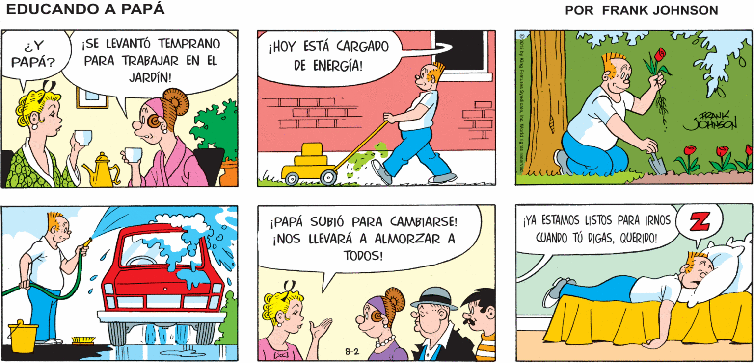 Mammal OCR: EDUCANDO A PAPA ¡YA QUIERO EMPEZAR! FRANK JOHNSON PUTT-PUTT-PUTT SE LEVANTÓ TEMPRANO HOY ESTÁ CARGADO DE ENERGÍA! PAPÁ? PARA TRABAJAR EN EL JARDÍN! FRANK SOHNSON ¡PAPÁ SUBIÓ PARA CAMBIARSE! ¡NOS LLEVARÁ A ALMORZAR A ¡YA ESTAMOS LISTOS PARA IRNOS ( SZ CUANDO TÚ DIGASQUERIDO! TODOS! 8-2 EDUCANDO A PAPA ¡YA QUIERO EMPEZAR! FRANK JOHNSON PUTT-PUTT-PUTT SE LEVANTÓ TEMPRANO HOY ESTÁ CARGADO DE ENERGÍA! PAPÁ? PARA TRABAJAR EN EL JARDÍN! FRANK SOHNSON ¡PAPÁ SUBIÓ PARA CAMBIARSE! ¡NOS LLEVARÁ A ALMORZAR A ¡YA ESTAMOS LISTOS PARA IRNOS ( SZ CUANDO TÚ DIGASQUERIDO! TODOS! 8-2