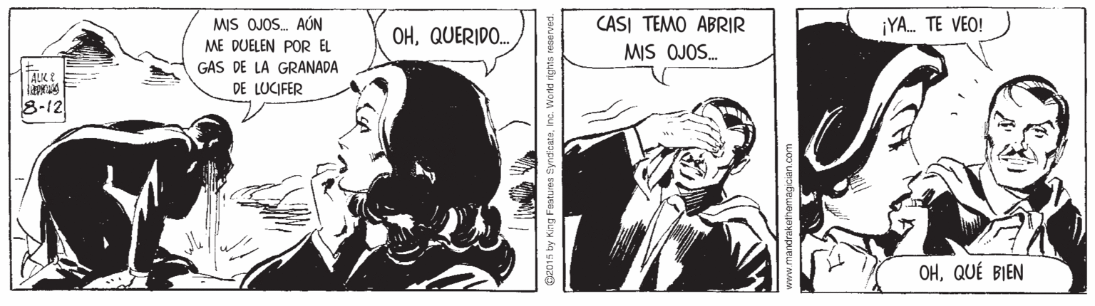 Fictional character OCR: MIS OJOS. AÚN CASI TEMO ABRIR ¡YA. TE VEO! OHQUERIDO. ME DUELEN POR EL MIS OJOS. GAS DE LA GRANADA TALK E DE LUCIFER 8-12 OHQUÉ BIEN 2015 by King Featu MIS OJOS. AÚN CASI TEMO ABRIR ¡YA. TE VEO! OHQUERIDO. ME DUELEN POR EL MIS OJOS. GAS DE LA GRANADA TALK E DE LUCIFER 8-12 OHQUÉ BIEN 2015 by King Featu