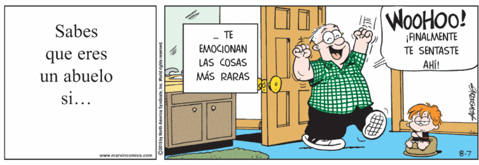 Animated cartoon OCR: WOOHOO! Sabes . TE FAINALMENTE TE SENTASTE EMOCIONAN que eres LAS COSAS AHÍ! un abuelo MÁS RARAS si... 8-7 www.marvincomica.com WOOHOO! Sabes . TE FAINALMENTE TE SENTASTE EMOCIONAN que eres LAS COSAS AHÍ! un abuelo MÁS RARAS si... 8-7 www.marvincomica.com