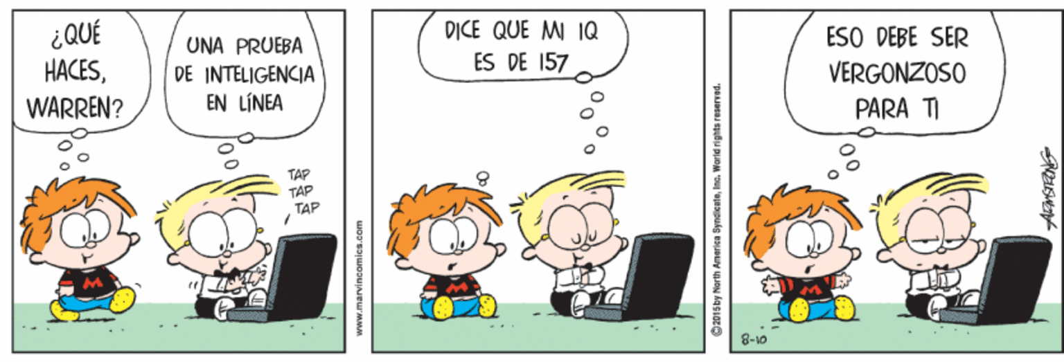 Rectangle OCR: ¿QUÉ HACESWARREN? D?CE QUE M IQ UNA PRUEBA DE INTELIGENCIA EN LÍNEA ESO DEBE SER ES DE 157 VERGONZOSO PARA TI TAP TAP TAP 8-10 O 2015 by North Amerika SyndieeteIna. World righta reerved. ¿QUÉ HACESWARREN? D?CE QUE M IQ UNA PRUEBA DE INTELIGENCIA EN LÍNEA ESO DEBE SER ES DE 157 VERGONZOSO PARA TI TAP TAP TAP 8-10 O 2015 by North Amerika SyndieeteIna. World righta reerved.