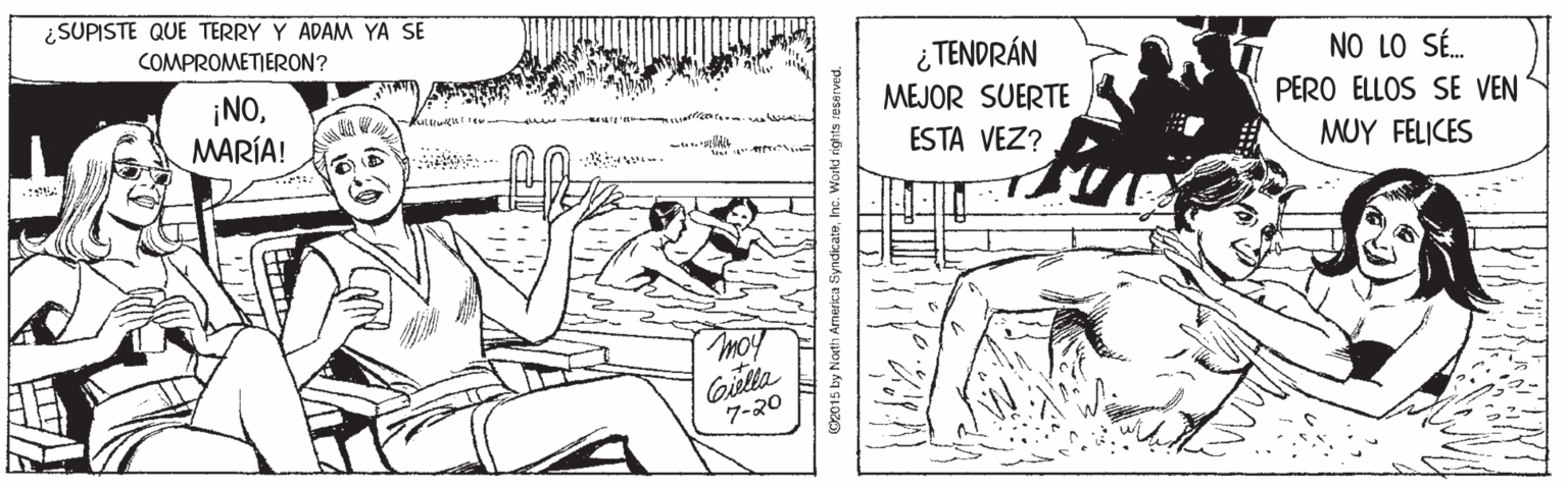 Gesture OCR: ¿SUPISTE QUE TERRY Y ADAM YA SE COMPROMETIERON? ¡NOMARÍA! ¿ TENDRÁN MEJOR SUERTE NO LO SÉ. PERO ELLOS SE VEN ESTA VEZ? MUY FELICES .: Moy 7-20 Syndicate¿SUPISTE QUE TERRY Y ADAM YA SE COMPROMETIERON? ¡NOMARÍA! ¿ TENDRÁN MEJOR SUERTE NO LO SÉ. PERO ELLOS SE VEN ESTA VEZ? MUY FELICES .: Moy 7-20 SyndicateInc. Workt rights reserved