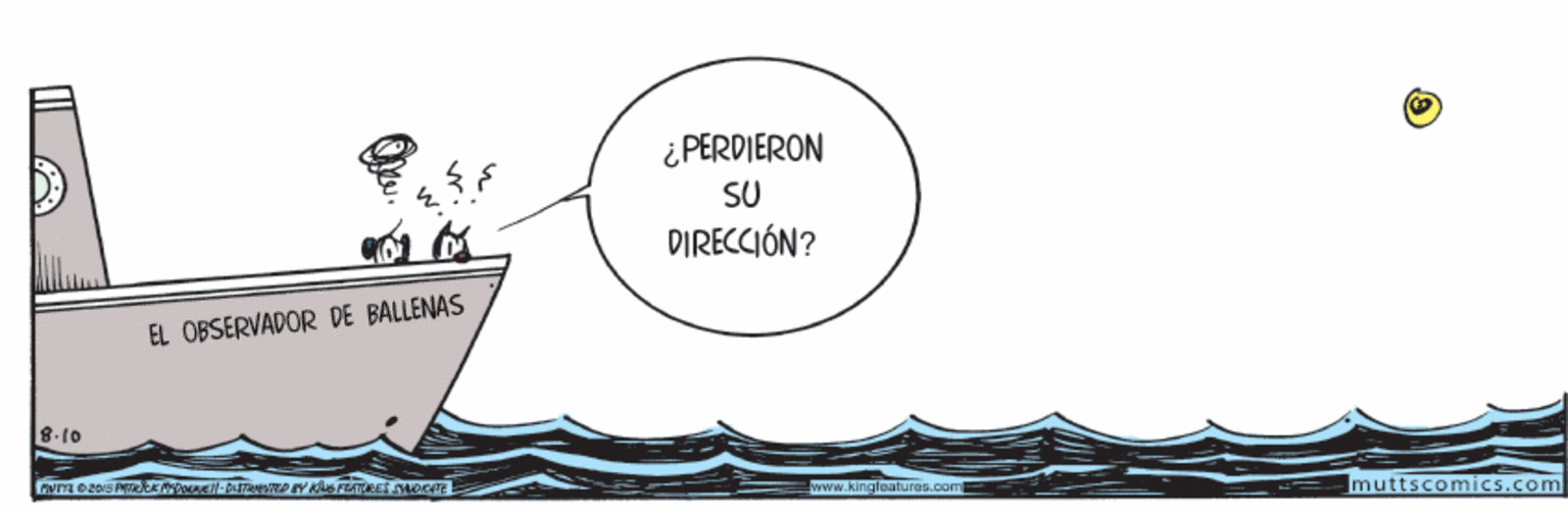 Drawing OCR: ¿ PERDIERON SU DIRECCIÓN? EL OBSERVADOR DE BALLENAS 8-10 www.kingfoaturas.com muttscomics.com ¿ PERDIERON SU DIRECCIÓN? EL OBSERVADOR DE BALLENAS 8-10 www.kingfoaturas.com muttscomics.com