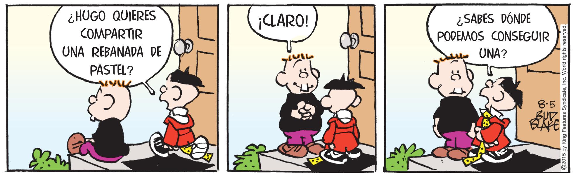 Parallel OCR: ¿ HUGO QUIERES COMPARTIR ¡CLARO! ¿SABES DÓNDE PODEMOS CONSEGUIR UNA REBANADA DE UNA? PASTEL? 8.5 ¿ HUGO QUIERES COMPARTIR ¡CLARO! ¿SABES DÓNDE PODEMOS CONSEGUIR UNA REBANADA DE UNA? PASTEL? 8.5