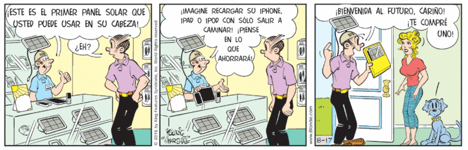 Illustration OCR: ESTE ES EL PRIMER PANEL SOLAR QUE USTED PUEDE USAR EN SU CABEZA! ¡IMAGINE RECARGAR SU IPHONEIPAD O IPOD CON SÓLO SALIR A ¡BIENVENIDA AL FUTUROCARIÑO! TE COMPRÉ UNO! CAMINAR! PIENSE EN LO ¿EH? QUE AHORRARÁ! ARS 8-17 ESTE ES EL PRIMER PANEL SOLAR QUE USTED PUEDE USAR EN SU CABEZA! ¡IMAGINE RECARGAR SU IPHONEIPAD O IPOD CON SÓLO SALIR A ¡BIENVENIDA AL FUTUROCARIÑO! TE COMPRÉ UNO! CAMINAR! PIENSE EN LO ¿EH? QUE AHORRARÁ! ARS 8-17