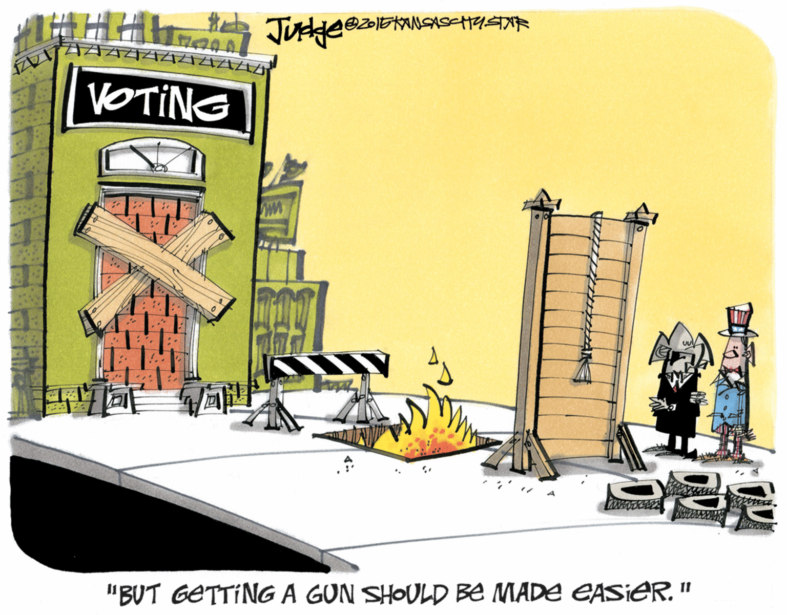 Graphics OCR: ?HHL VOTING ?Y "BUT GETTING A GUN SHOULD BE MADE EASIER." 11 ? HHL VOTING ? Y "BUT GETTING A GUN SHOULD BE MADE EASIER." 11