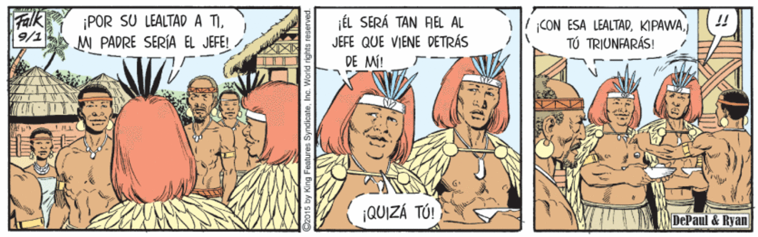 Illustration OCR: Falk 9/1 ¡POR SU LEALTAD A TIMI PADRE SERÍA EL JEFE! !! ÉL SERÁ TAN AEL AL JEFE QUE VIENE DETRÁS DE MÍ! 1/ ;CON ESA LEALTADTÚ TRIUNFARÁS! ¡QUIZÁ TÚ! DePaul & Ryan Falk 9/1 ¡POR SU LEALTAD A TIMI PADRE SERÍA EL JEFE! !! ÉL SERÁ TAN AEL AL JEFE QUE VIENE DETRÁS DE MÍ! 1/ ;CON ESA LEALTADTÚ TRIUNFARÁS! ¡QUIZÁ TÚ! DePaul & Ryan