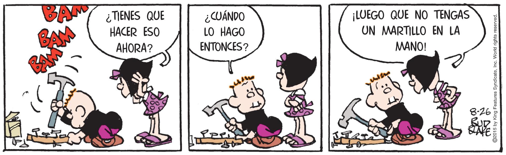 Line OCR: ¿TIENES QUE HACER ESO ¿CUÁNDO LO HAGO ENTONCES? ¡LUEGO QUE NO TENGAS UN MARTILLO EN LA AHORA? MANO! 8.26 RUD ¿TIENES QUE HACER ESO ¿CUÁNDO LO HAGO ENTONCES? ¡LUEGO QUE NO TENGAS UN MARTILLO EN LA AHORA? MANO! 8.26 RUD