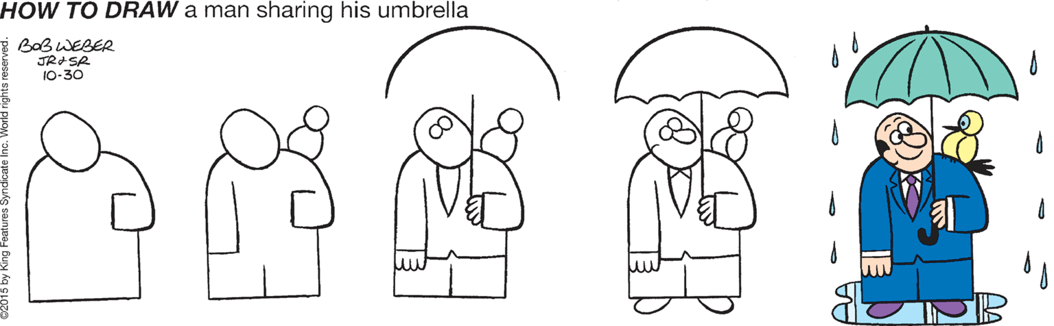 Organ OCR: HOW TO DRAW a man sharing his umbrella * BaB WEBER JRISR 10-30 HOW TO DRAW a man sharing his umbrella * BaB WEBER JRISR 10-30