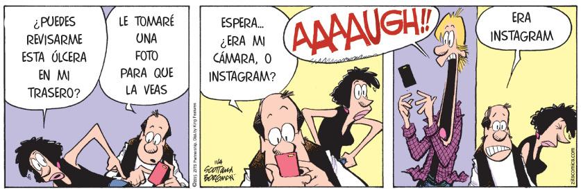 Fictional character OCR: AAAAUGH LE TOMARÉ ERA ¿PUEDES REVISARME ESPERA. UNA INSTAGRAM ¿ERA MI CÁMARAO ESTA ÚLCERA FOTO EN MI PARA QUE INSTAGRAM? TRASERO? LA VEAS AAAAUGH LE TOMARÉ ERA ¿PUEDES REVISARME ESPERA. UNA INSTAGRAM ¿ERA MI CÁMARAO ESTA ÚLCERA FOTO EN MI PARA QUE INSTAGRAM? TRASERO? LA VEAS