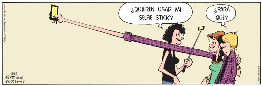 Fiction OCR: ¿QUIEREN USAR MI SELFIE STICK? ¿PARA QUÉ? I1/14 SCOT aed ¿QUIEREN USAR MI SELFIE STICK? ¿PARA QUÉ? I1/14 SCOT aed