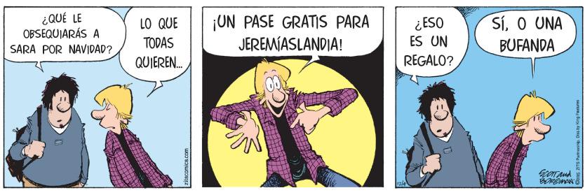 Humour OCR: ¿QUÉ LE OBSEQUIARÁS A SÁRA POR NÁVIDAD? ¡UN PASE GRATIS PARA JEREMÍASLANDIA! SíO UNA BUFANDA LO QUE ¿ ESO ES UN TODAS QUIEREN. REGALO? ma a ¿QUÉ LE OBSEQUIARÁS A SÁRA POR NÁVIDAD? ¡UN PASE GRATIS PARA JEREMÍASLANDIA! SíO UNA BUFANDA LO QUE ¿ ESO ES UN TODAS QUIEREN. REGALO? ma a