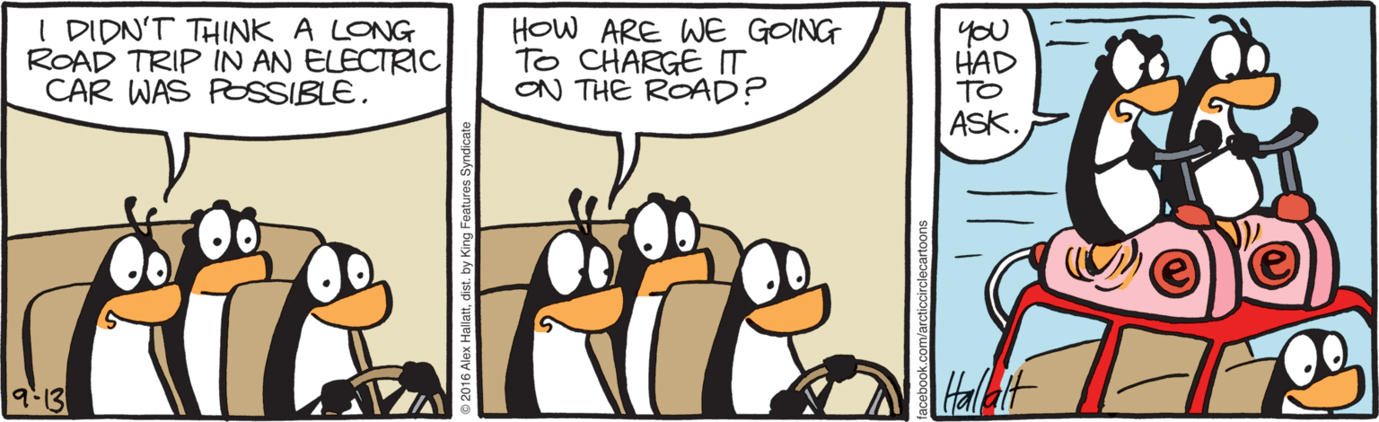 Water bird OCR: I DIDN'T THINK A LONG ROAD TRIP IN AN ELECTRIC CAR WAS POSSIBLE. HOW ARE WE GOING To CHARGE IT ON THE ROAD? you HAD TO ASK. 9:13 I DIDN'T THINK A LONG ROAD TRIP IN AN ELECTRIC CAR WAS POSSIBLE. HOW ARE WE GOING To CHARGE IT ON THE ROAD? you HAD TO ASK. 9:13