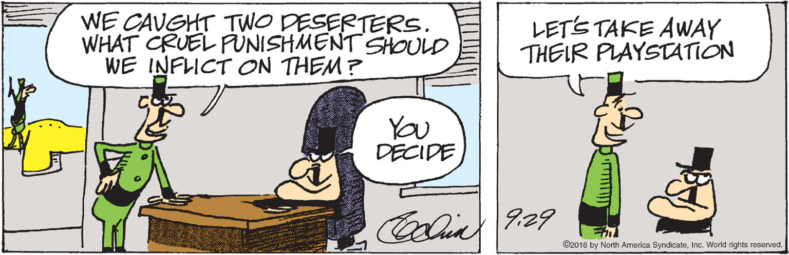 Bottle OCR: WE CAVGHT TWO DESERTERRS. WHAT CRUEL FUNISHMENT SHOULD WE INFLICT ON THEM? LETS TAKE AWAY THEIR PLAYSATION YOU DECIDE CoCia 9:29 ©2016 by North America SyndicateInc. World rights reserved. WE CAVGHT TWO DESERTERRS. WHAT CRUEL FUNISHMENT SHOULD WE INFLICT ON THEM? LETS TAKE AWAY THEIR PLAYSATION YOU DECIDE CoCia 9:29 ©2016 by North America SyndicateInc. World rights reserved.