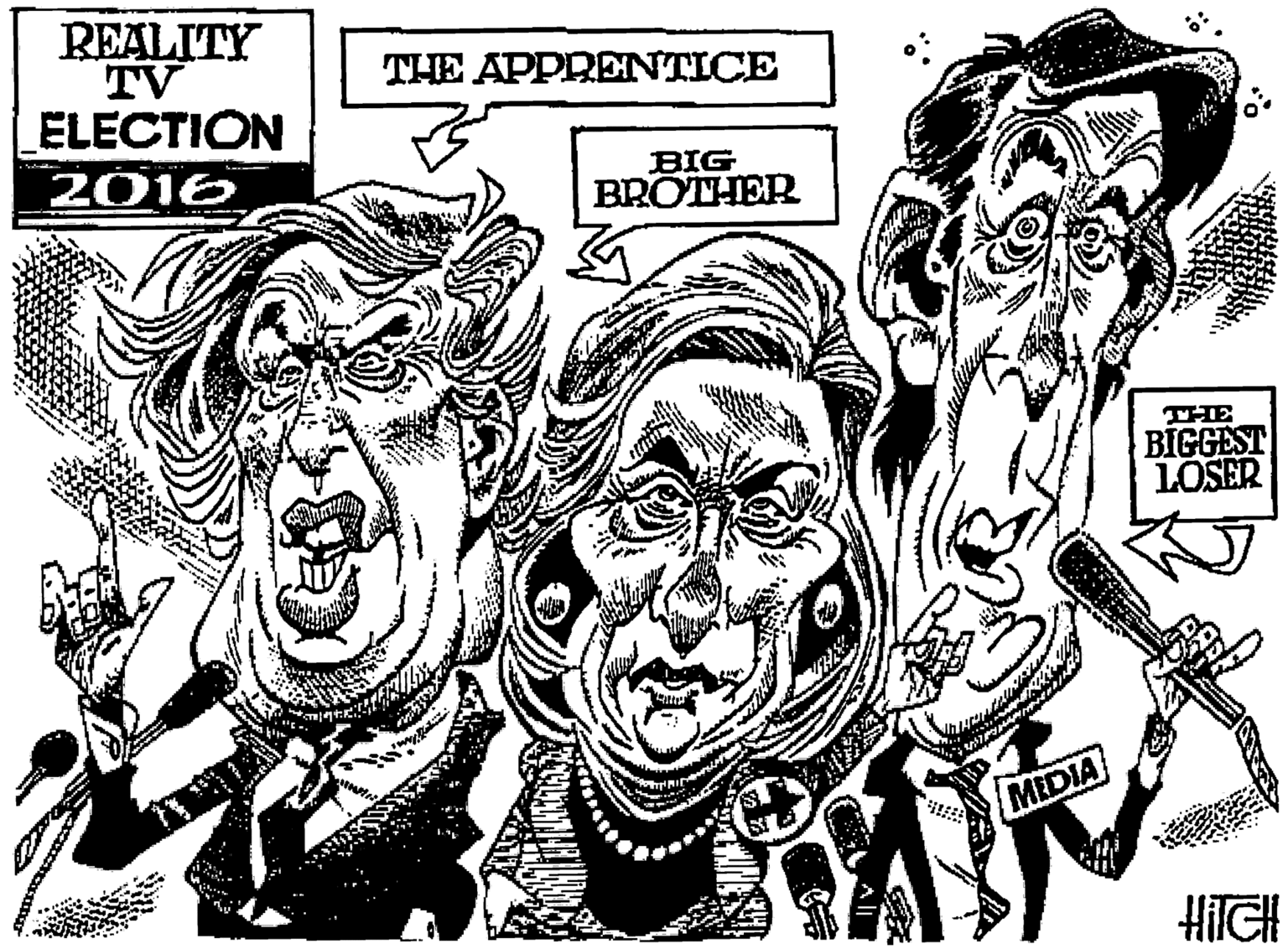 Crowd OCR: REALITY TV ELECTION THE APPRENTICE 2016 BIG BROTHER THE BIGGEST LOSER MEDIA HilGH REALITY TV ELECTION THE APPRENTICE 2016 BIG BROTHER THE BIGGEST LOSER MEDIA HilGH