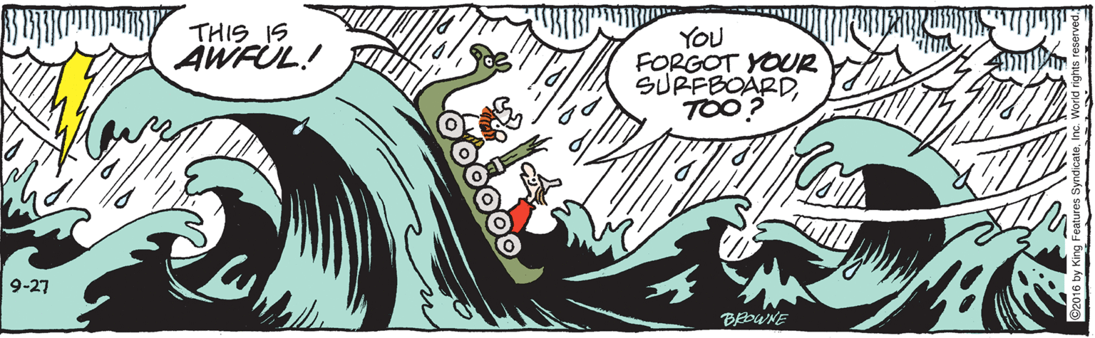 Fictional character OCR: THIS IS AWFUL! YOU FORGOT YOUR SURFBOARDTOO? 9-27 BEOWNE THIS IS AWFUL! YOU FORGOT YOUR SURFBOARDTOO? 9-27 BEOWNE