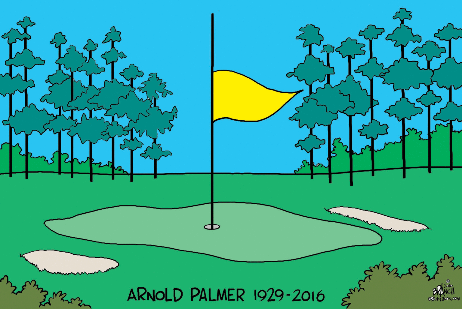 Illustration OCR: ARNOLD PALMER 1929-2016 BRANOON COM ARNOLD PALMER 1929-2016 BRANOON COM