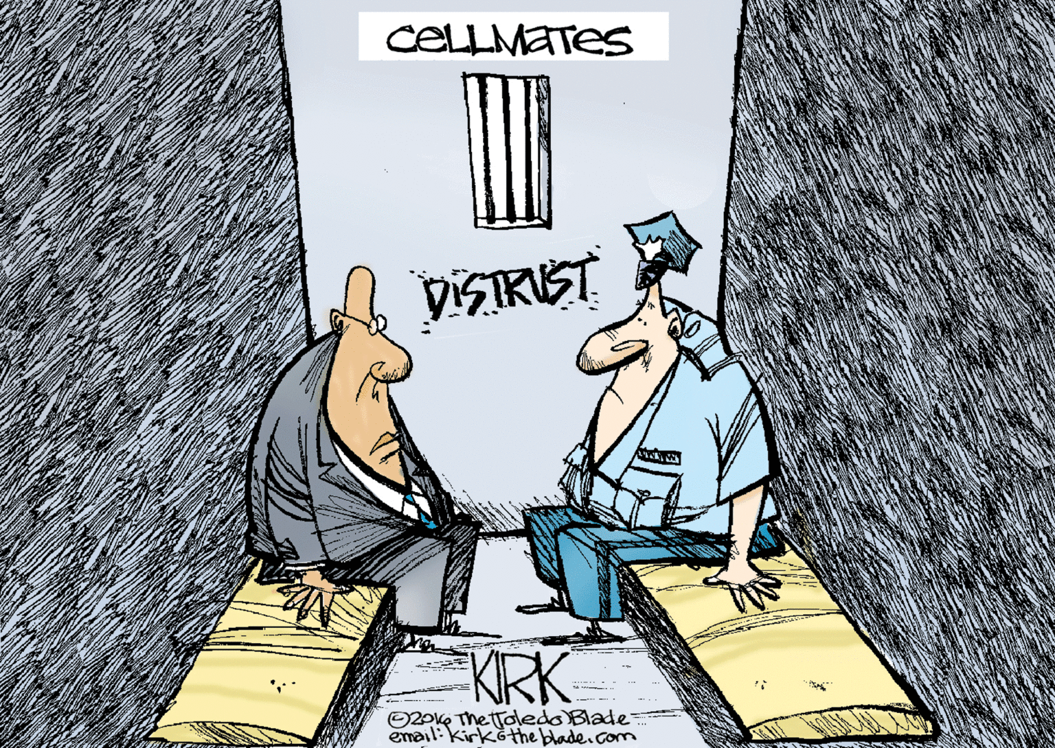 Humour OCR: CELLMATES VISIKIST KRK O2ove The tToledo Blade email: kirköthe blade.com CELLMATES VISIKIST KRK O2ove The tToledo Blade email: kirköthe blade.com
