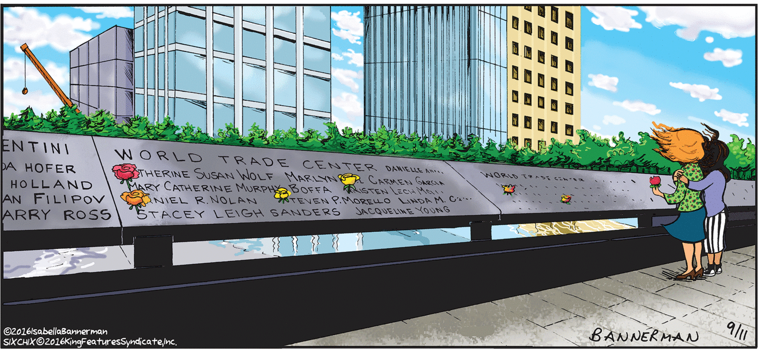 Daylighting OCR: ENTINI WORL D TRADE CENTER DANIELLh Anro. THERINE SUSAN WOLF MARLYN CARMEN GARAR MARY CATHERINE MURPHYBOFFA STEN LEC Me NIEL R.NOLAN 5TACEY LEIGH SANDERS JACQUELINE YOUNG WORLD TASS S DA HOFER HOLLAND KTEVEN P.MORELLO LINDA M. C. AN FILIPOV ARRY ROSS 911 BANNERMAN ©2016IsabellaBannerman SIXCHX©2016KingFeaturesSyndicateENTINI WORL D TRADE CENTER DANIELLh Anro. THERINE SUSAN WOLF MARLYN CARMEN GARAR MARY CATHERINE MURPHYBOFFA STEN LEC Me NIEL R.NOLAN 5TACEY LEIGH SANDERS JACQUELINE YOUNG WORLD TASS S DA HOFER HOLLAND KTEVEN P.MORELLO LINDA M. C. AN FILIPOV ARRY ROSS 911 BANNERMAN ©2016IsabellaBannerman SIXCHX©2016KingFeaturesSyndicate