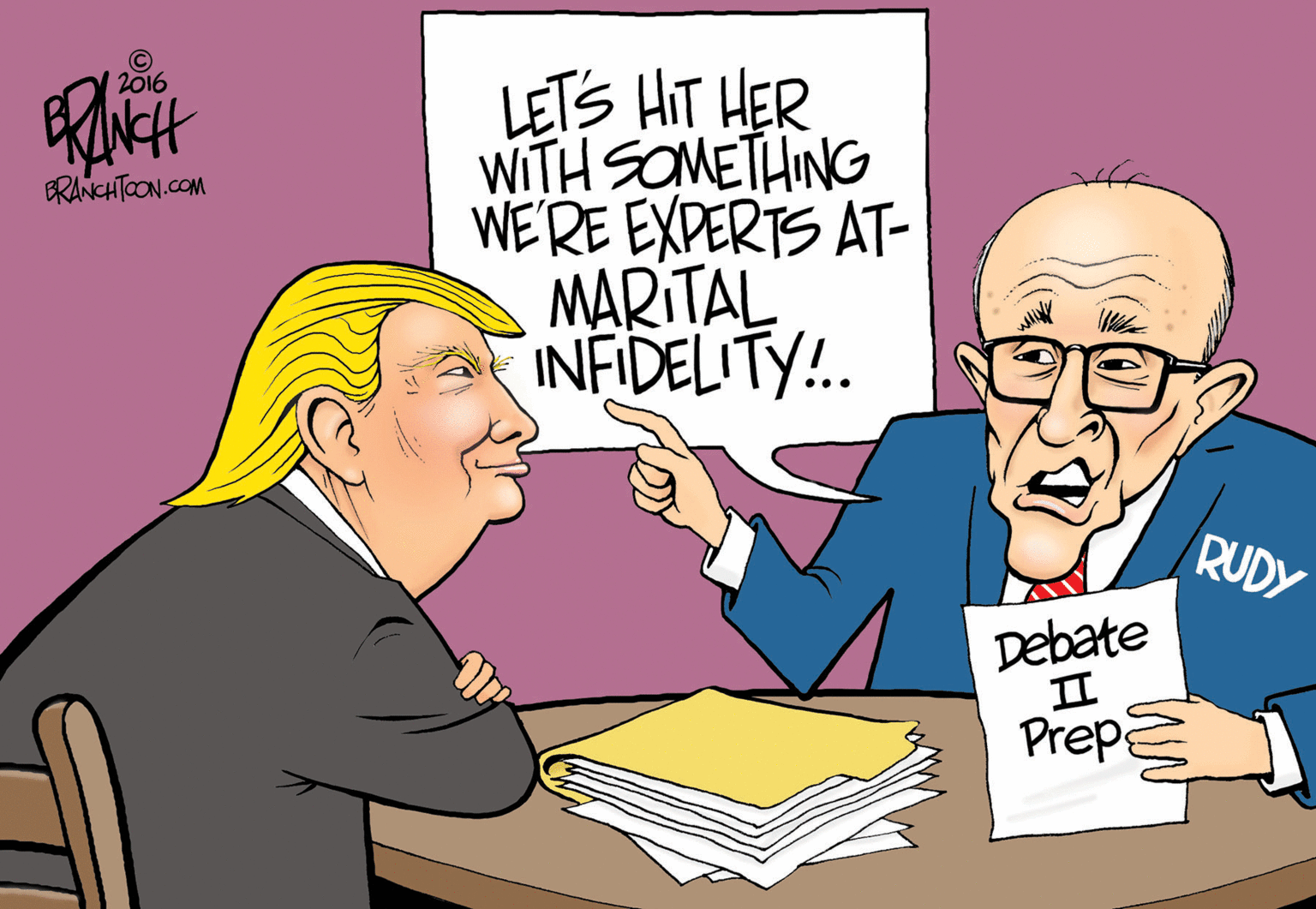 Interaction OCR: LETS HIT HER WITH SOMETHING WE'RE EXPERTS AT- MARITAL INFIDELITY.. 2016 BRANCHTOON.COM RUDY Debate II Prep LETS HIT HER WITH SOMETHING WE'RE EXPERTS AT- MARITAL INFIDELITY.. 2016 BRANCHTOON.COM RUDY Debate II Prep