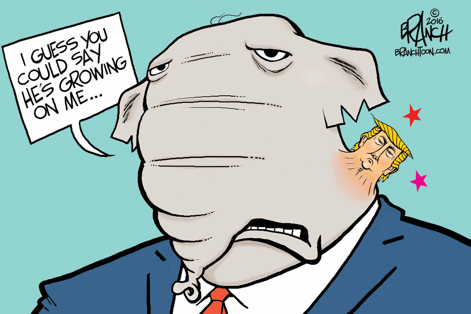 Organ OCR: I GUESS YOU COULD SAY HES GROWING ON ME... © 2016 BRANCHTOON.COM I GUESS YOU COULD SAY HES GROWING ON ME... © 2016 BRANCHTOON.COM
