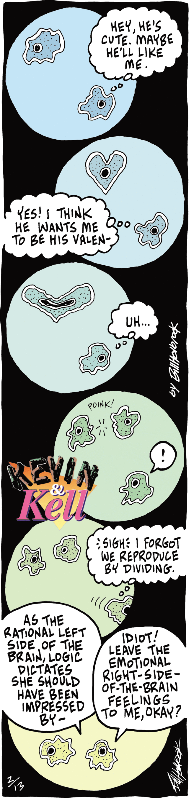 Rectangle OCR: HEYHE'S CUTE. MAYBE HE'LL LIKE ME. YES! 1 THINK HE WANTS ME Qoo TO BE HIS VÁLEN- UH... POINK! REVIN :5IGH: 1 FORGOT WE REPRODUCE BY DIVIDING. AS THE RATIONAL LEFT SIDE OF THE BRAINLOGIC DICTATES SHOULD HAVE BEEN IMPRESSED BY- IDIOT! LEÁVE THE EMOTIONAL RIGHT-SIDE- OF-THE-BRAIN FEELINGS TO MEOKAY? HEYHE'S CUTE. MAYBE HE'LL LIKE ME. YES! 1 THINK HE WANTS ME Qoo TO BE HIS VÁLEN- UH... POINK! REVIN :5IGH: 1 FORGOT WE REPRODUCE BY DIVIDING. AS THE RATIONAL LEFT SIDE OF THE BRAINLOGIC DICTATES SHOULD HAVE BEEN IMPRESSED BY- IDIOT! LEÁVE THE EMOTIONAL RIGHT-SIDE- OF-THE-BRAIN FEELINGS TO ME