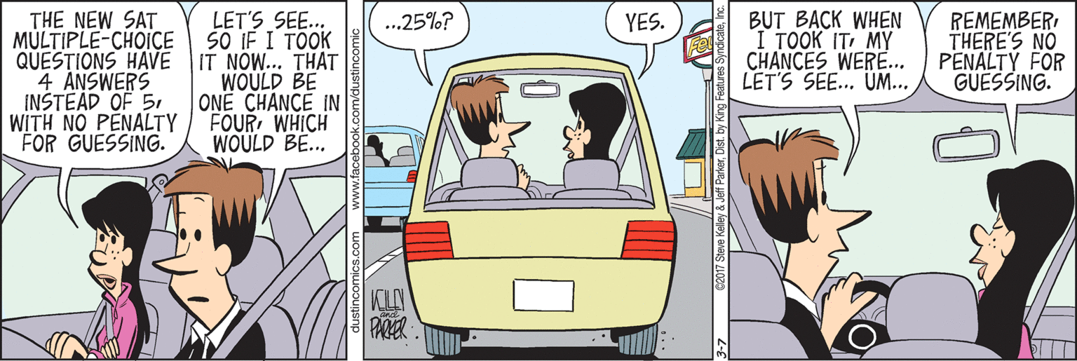 Parallel OCR: THE NEW SAT MÚLTIPLE-CHOICE QUESTIONS HAVE 4 ANSWERS INSTEAD OF 51 WITH NO PENALTY FOR GUESSING. LET'S SEE.. SO IF I TOOK IT NOW... THAT WOULD BE ONE CHANCE IN FOURWHICH WOULD BE.. BUT BACK WHEN I TOOK IT MY CHANCES WERE... LET'S SEE... UM... .25%? REMEMBER THERE'S NO PENALTY FOR GUESSING. YES. THE NEW SAT MÚLTIPLE-CHOICE QUESTIONS HAVE 4 ANSWERS INSTEAD OF 51 WITH NO PENALTY FOR GUESSING. LET'S SEE.. SO IF I TOOK IT NOW... THAT WOULD BE ONE CHANCE IN FOURWHICH WOULD BE.. BUT BACK WHEN I TOOK IT MY CHANCES WERE... LET'S SEE... UM... .25%? REMEMBER THERE'S NO PENALTY FOR GUESSING. YES.