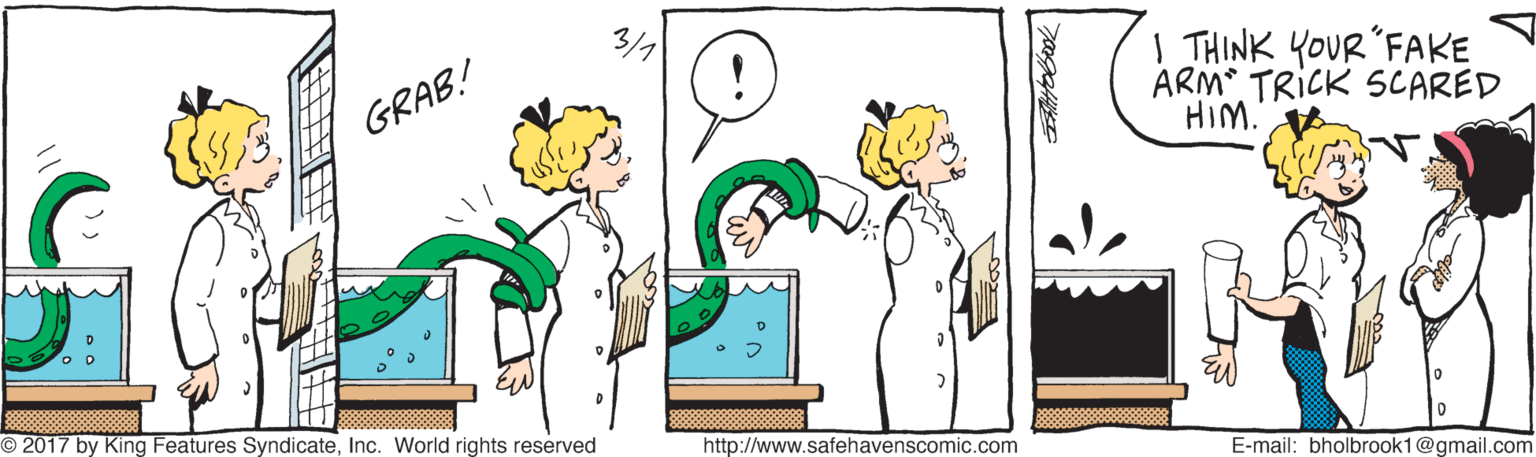 Font OCR: 3/7 THINK YOUR FAKE ARM TRICK SCARED HIM. GRAB! O 2017 by King Features SyndicateInc. World rights reserved http://www.safehavenscomic.com E-mail: bholbrook1@gmail.com 3/7 THINK YOUR FAKE ARM TRICK SCARED HIM. GRAB! O 2017 by King Features SyndicateInc. World rights reserved http://www.safehavenscomic.com E-mail: bholbrook1@gmail.com