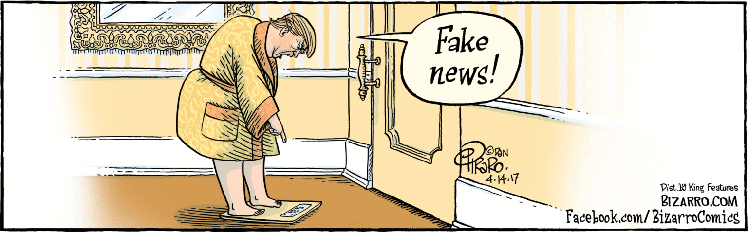 Parallel OCR: BIZARRO.COM Facebook.com/BizarroComics Dist 9King Features Fake news! 4.14.17 BIZARRO.COM Facebook.com/BizarroComics Dist 9King Features Fake news! 4.14.17