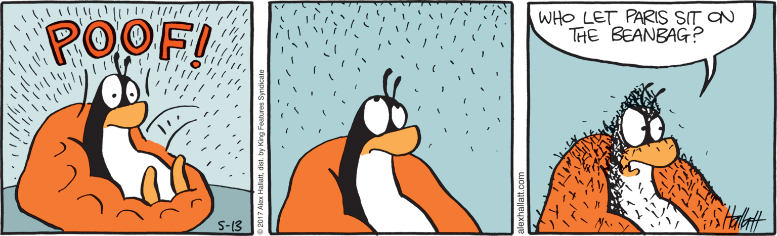 Illustration OCR: 1||| ? POOFI WHO LET PARIS SIT ON THE BEANBAG? S-13 1 ||| ? POOFI WHO LET PARIS SIT ON THE BEANBAG? S-13