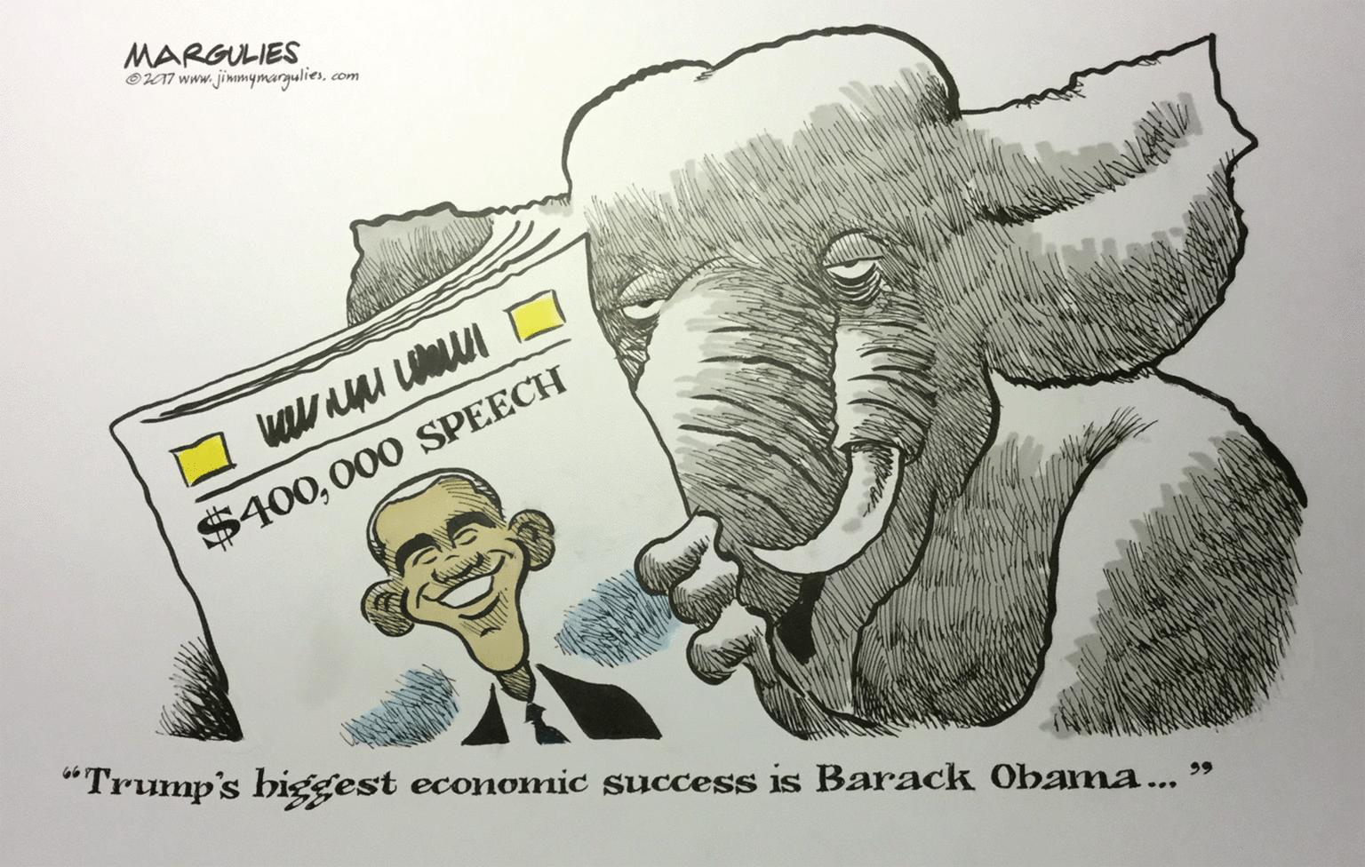 Paper OCR: MARGULIES O07 www.jinmymarguliescom $400000 SPEECH "Trump's biggest economic success is Barack Obama... 9 MARGULIES O07 www.jinmymarguliescom $400000 SPEECH "Trump's biggest economic success is Barack Obama... 9