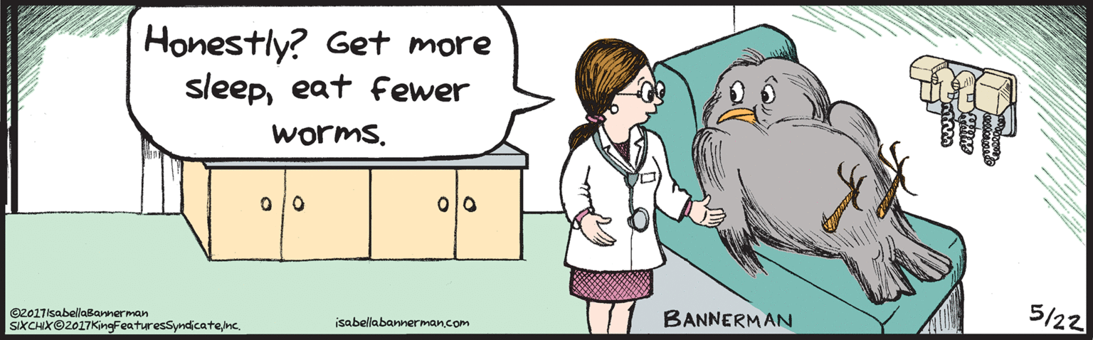 Marine mammal OCR: Honestly? Get more sleepeat fewer worms5/22 I| BANNERMAN ©2017IsabellaBannerman SIXCHIX©2017KingFeaturesSyndicatenc. Honestly? Get more sleepeat fewer worms5/22 I| BANNERMAN ©2017IsabellaBannerman SIXCHIX©2017KingFeaturesSyndicate