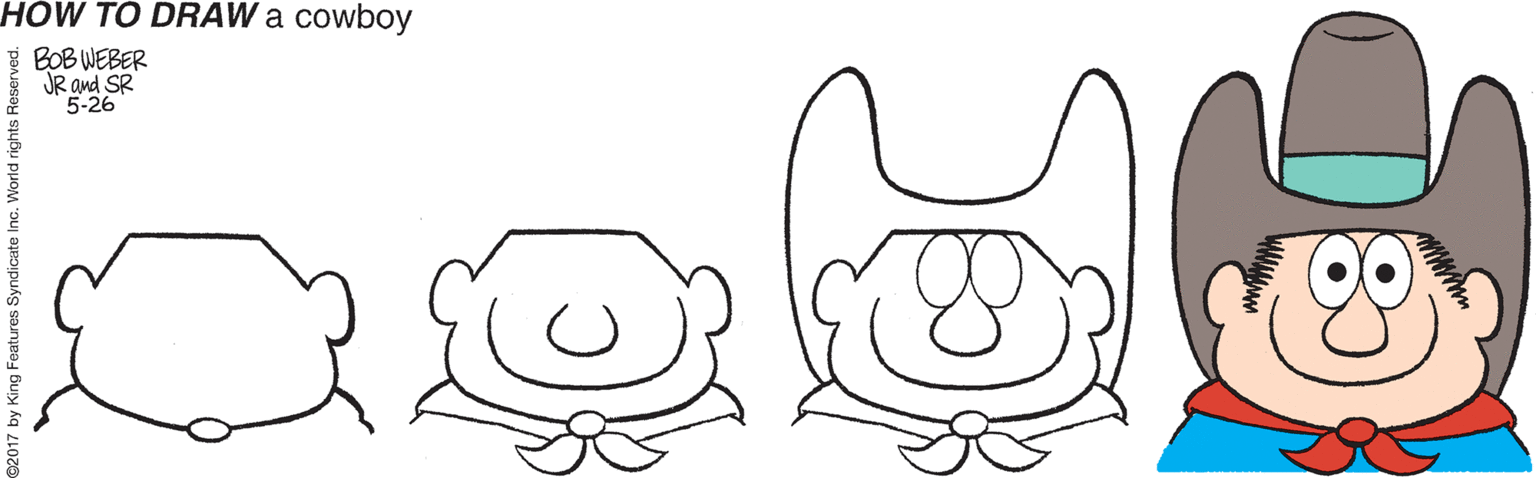 Gesture OCR: HÓW TO DRAW a cowboy BOB WEBER JR and SR 5-26 by King Features Syndicate Inc. World rights Res HÓW TO DRAW a cowboy BOB WEBER JR and SR 5-26 by King Features Syndicate Inc. World rights Res