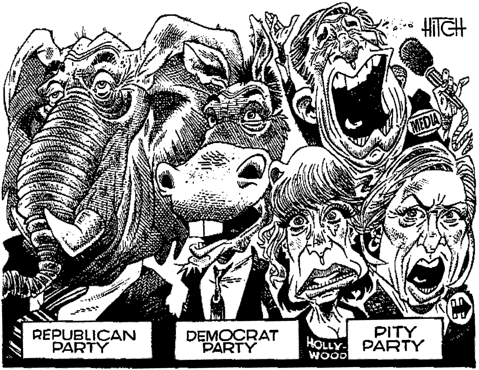 People OCR: HIIGH EDIA REPUBLICAN PARTY DEMOCRAT PARTY PITY HOLLY- PARTY WOOD HIIGH EDIA REPUBLICAN PARTY DEMOCRAT PARTY PITY HOLLY- PARTY WOOD