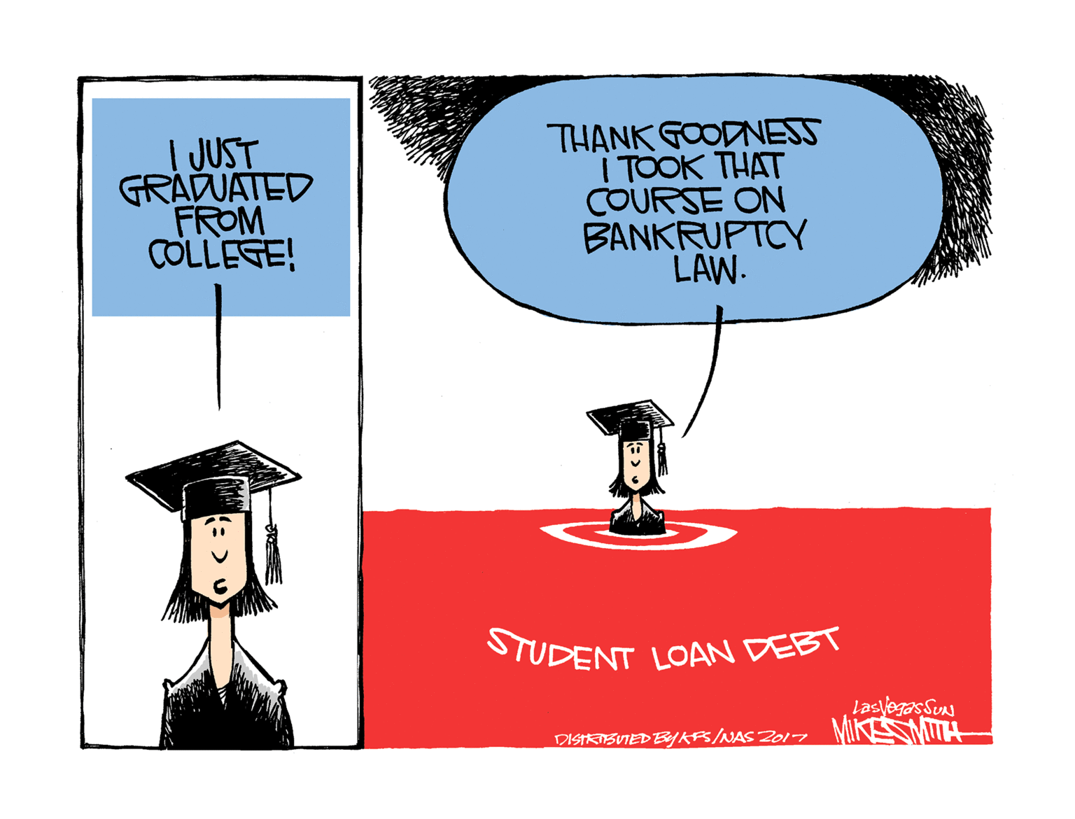 Costume hat OCR: JUST GRADUATED FROM COLLEGE! THANK GOODNESS I TOOK THAT COURSE ON BANKRUPTCY LAW. STUDENT LOAN DEBT LasVegas SuN MIKES MITH DISIRIBVIED BYKPS/NAS Z017 JUST GRADUATED FROM COLLEGE! THANK GOODNESS I TOOK THAT COURSE ON BANKRUPTCY LAW. STUDENT LOAN DEBT LasVegas SuN MIKES MITH DISIRIBVIED BYKPS/NAS Z017