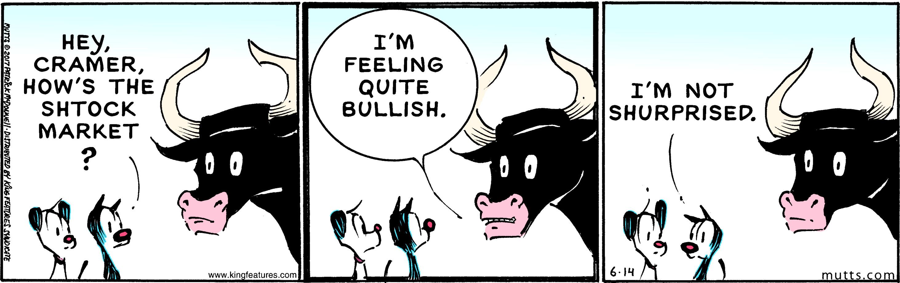 Pleased OCR: ???HOW'S THE SHTOCK MARKET I'M FEELING QUITE BULLISH. I'M NOT SHURPRISED. www.kingfeatures.com 6.14 mutts.com ???HOW'S THE SHTOCK MARKET I'M FEELING QUITE BULLISH. I'M NOT SHURPRISED. www.kingfeatures.com 6.14 mutts.com