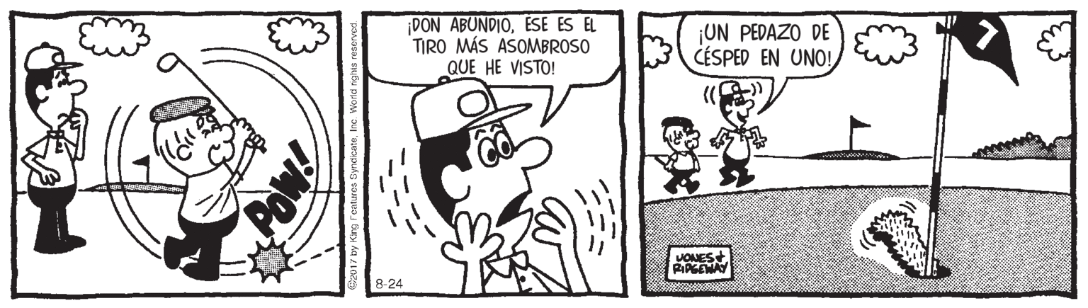 Illustration OCR: ¡DON ABUNDIOESE ES EL TIRO MÁS ASOMBROSO QUE HE VISTO! ¡UN PEDAZO DE CÉSPED EN UNO! VONES+ RIPGEWAY 8-24 ¡DON ABUNDIOESE ES EL TIRO MÁS ASOMBROSO QUE HE VISTO! ¡UN PEDAZO DE CÉSPED EN UNO! VONES+ RIPGEWAY 8-24